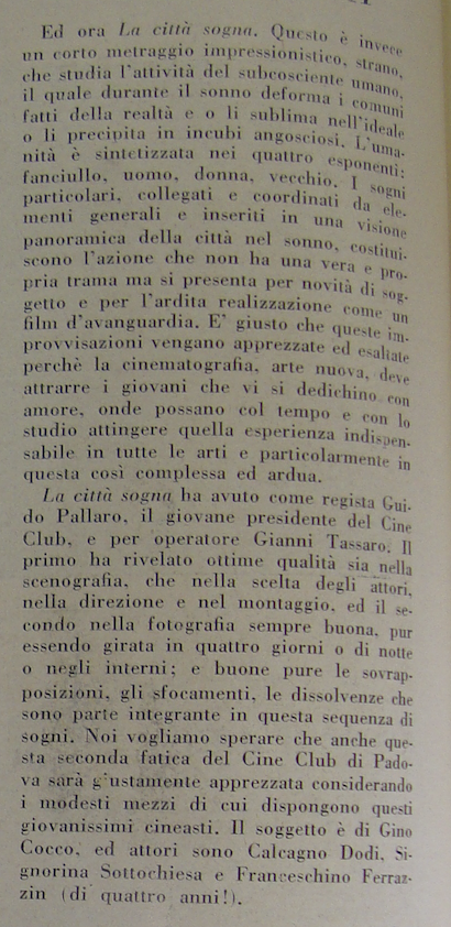Review from "Cine-club Padova," Eco del cinema, n. 130, 1934 