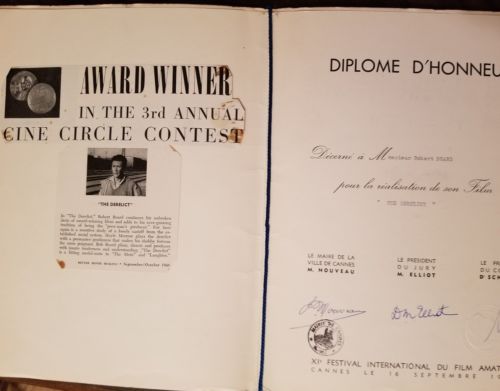 Image of the Cannes Diploma from 1958.