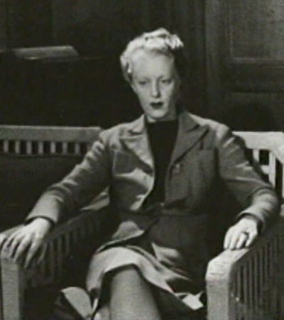 Dorothy Burritt sitting for the portrait in Suite Two.