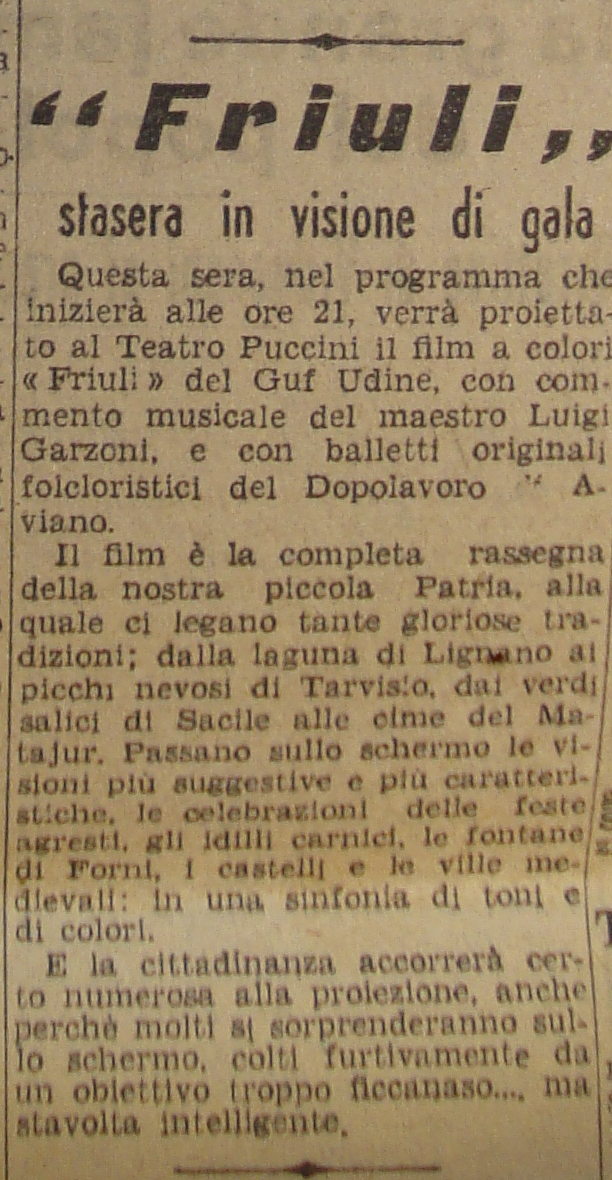 “Friuli,” Il popolo del Friuli, Dec. 12, 1942