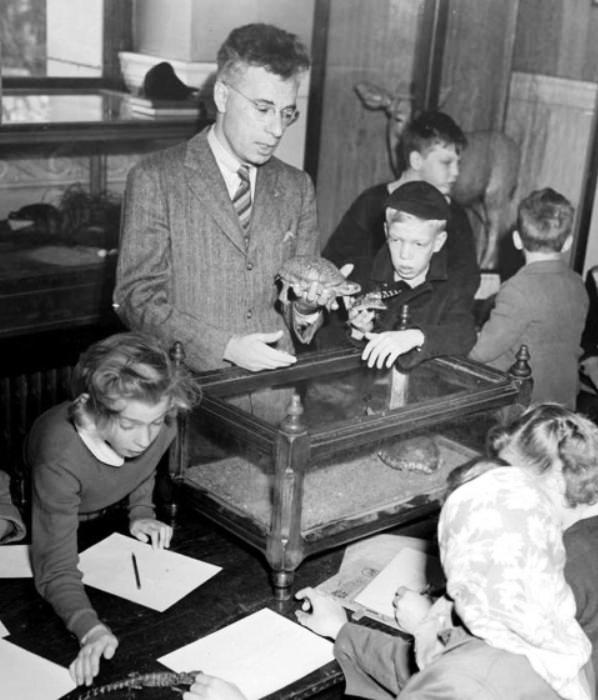 Dr. G. Clifford Carl with the Junior Natural History Club, 1949. (BC Archives I-00415, detail)